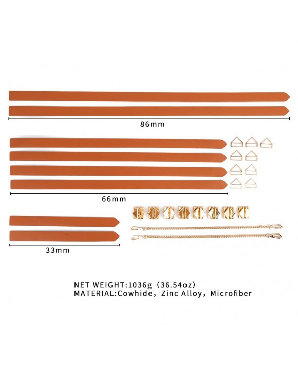 Набір із 8 ременів для зв'язування LOCKINK 8-Bondage-Straps Restraint Set - Brown - 8