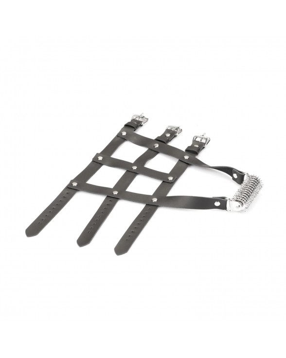 Кожаная портупея для голеностопа со шпорами Liebe Seele Leather High Heel Ankle Harness Silver - 3