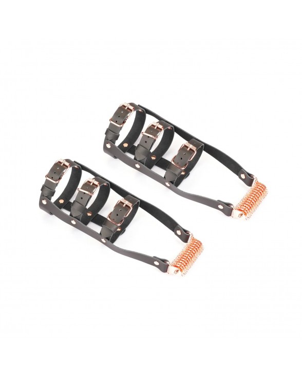 Шкіряна портупея для гомілкостопу зі шпорами Liebe Seele Leather High Heel Ankle Harness Rose Gold