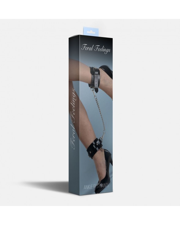Поножі з високоякісного ПВХ Feral Feelings - Ankle Restraints Black - 1