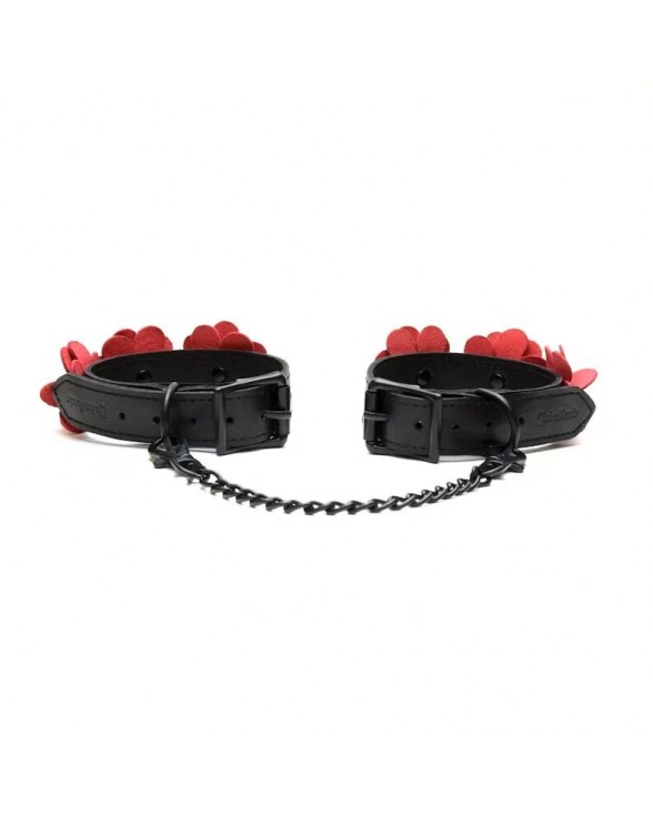 Поножі Liebe Seele Flower Rhythm - Black and Red Leather Flowers Hand Cuffs - 2