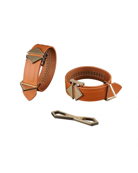 Наручники LOCKINK Wristcuffs/Anklecuffs Brown Set - 1