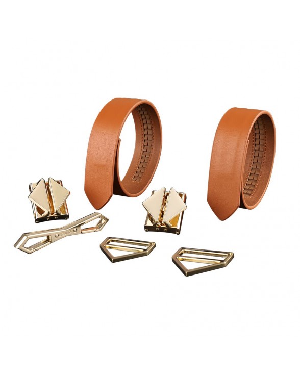 Наручники LOCKINK Wristcuffs/Anklecuffs Brown Set - 2