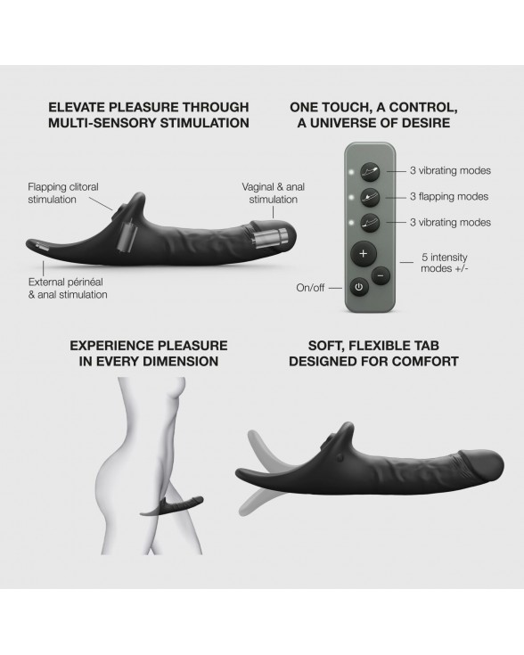 Вибронасадка для страпона с вакуумной стимуляцией Strap-On-Me Multi Orgasm Realistic Dildo XL Black - 2