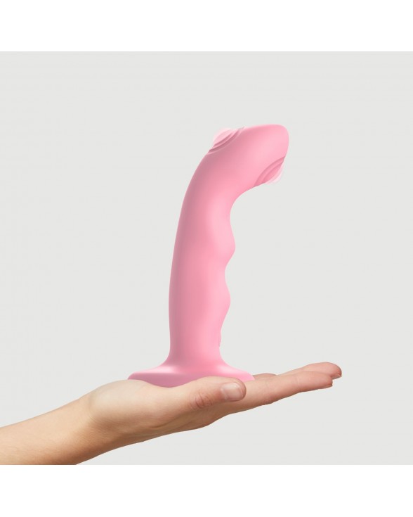Насадка для страпону з подвійною точковою пульсацією Strap-On-Me TAPPING DILDO WAVE - CORAL PINK - 3