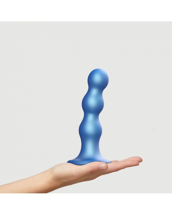 Насадка для страпону Strap-On-Me Dildo Plug Balls Blue Metallic L - 1