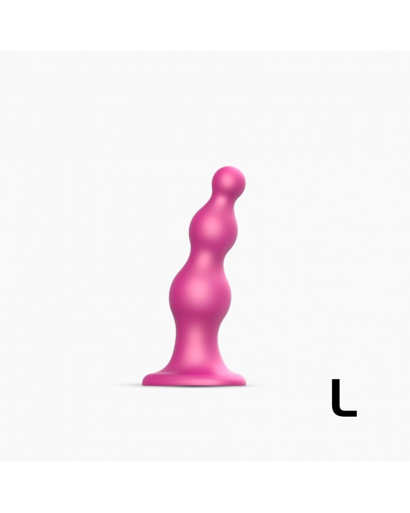Насадка для страпону Strap-On-Me Dildo Plug Beads Framboise Metallic L