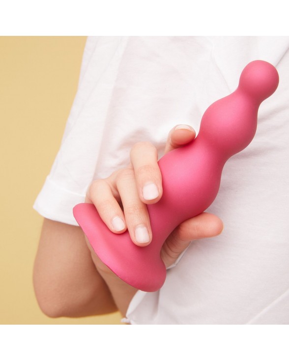 Насадка для страпону Strap-On-Me Dildo Plug Beads Framboise Metallic L - 4