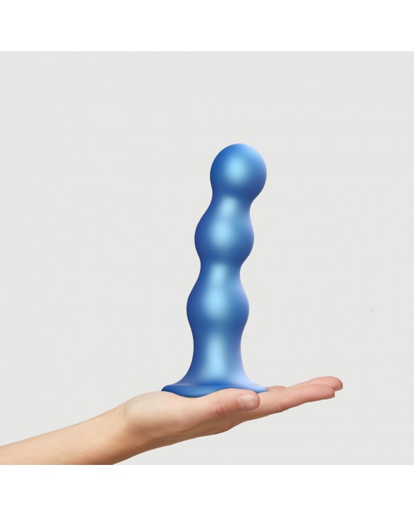 Насадка для страпону Strap-On-Me Dildo Plug Balls Blue Metallic XL - 1