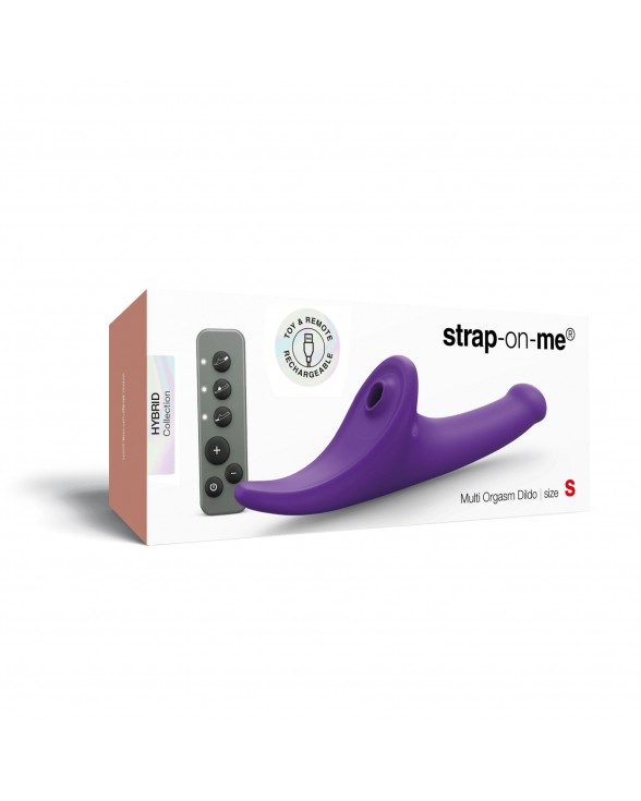 Вібронасадка для страпону з вакуумною стимуляцією Strap-On-Me Multi Orgasm Dildo S Purple - 7
