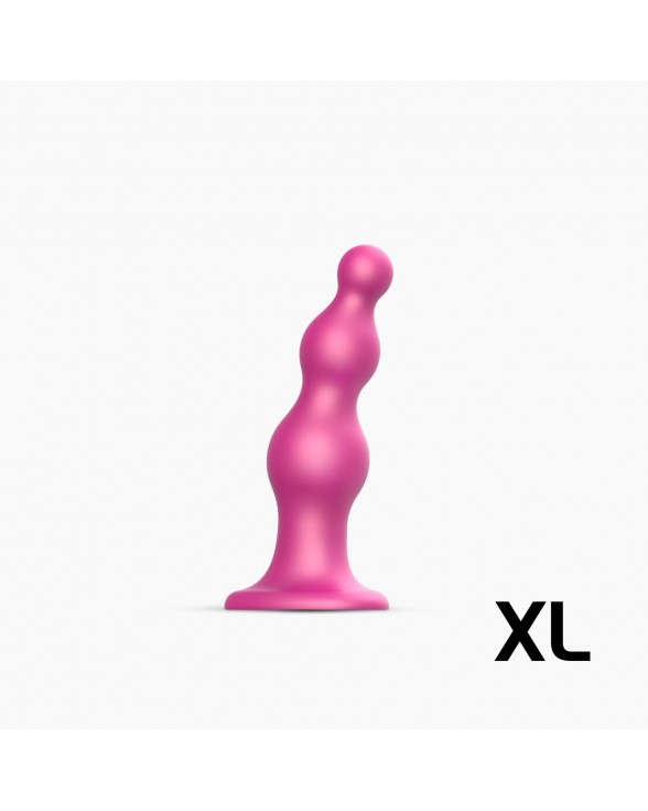 Насадка для страпона Strap-On-Me Dildo Plug Beads Framboise Metallic XL