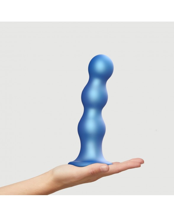 Насадка для страпону Strap-On-Me Dildo Plug Balls Blue Metallic XXL - 1