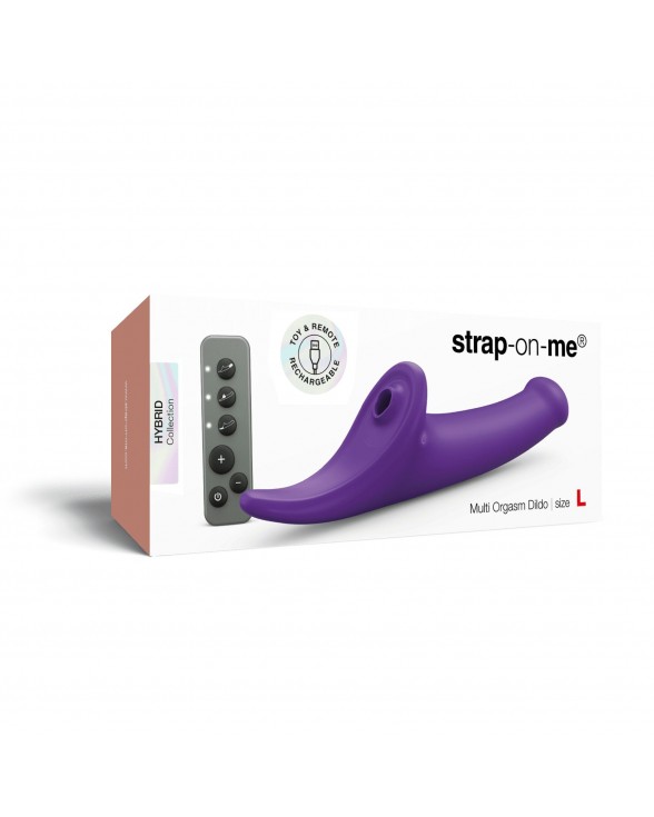 Вібронасадка для страпону з вакуумною стимуляцією Strap-On-Me Multi Orgasm Dildo L Purple - 7