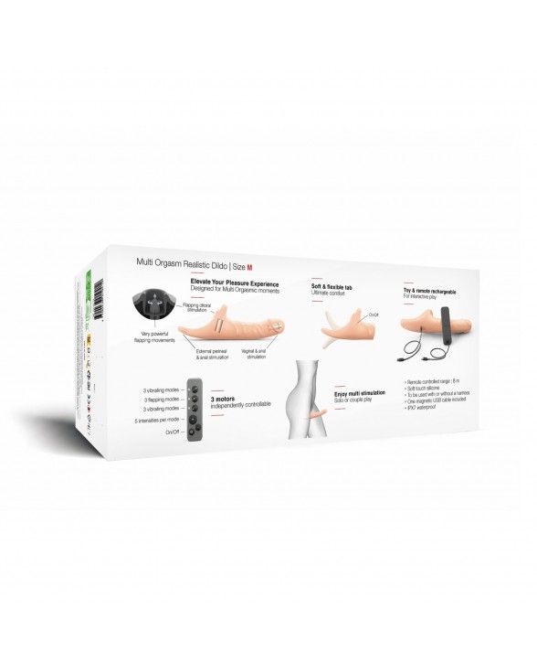 Вібронасадка для страпону з вакуумною стимуляцією Strap-On-Me Multi Orgasm Realistic Dildo M Vanilla - 7