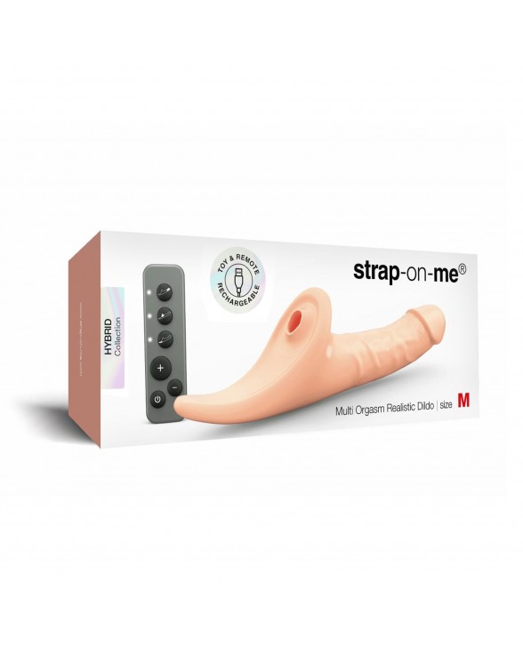 Вібронасадка для страпону з вакуумною стимуляцією Strap-On-Me Multi Orgasm Realistic Dildo M Vanilla - 6
