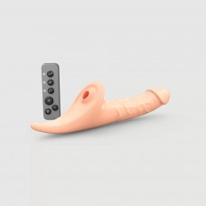 Вібронасадка для страпону з вакуумною стимуляцією Strap-On-Me Multi Orgasm Realistic Dildo L Vanilla