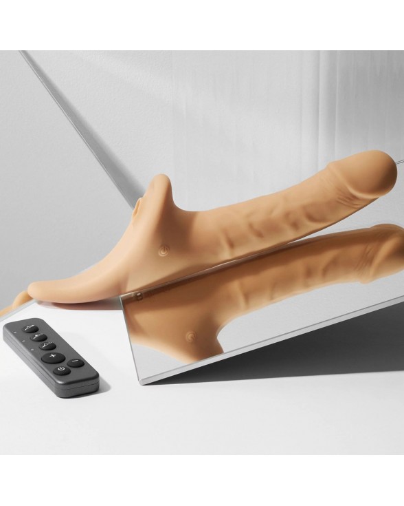 Вібронасадка для страпону з вакуумною стимуляцією Strap-On-Me Multi Orgasm Realistic Dildo L Vanilla - 1