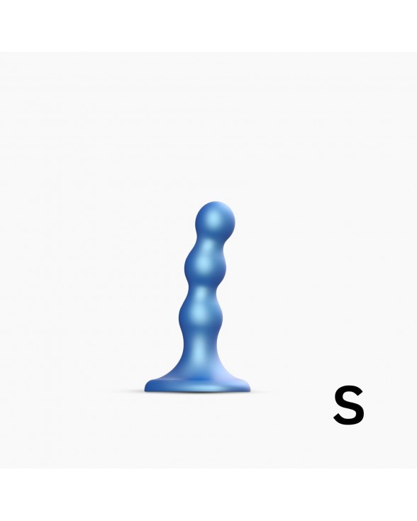 Насадка для страпону Strap-On-Me Dildo Plug Balls Blue Metallic S