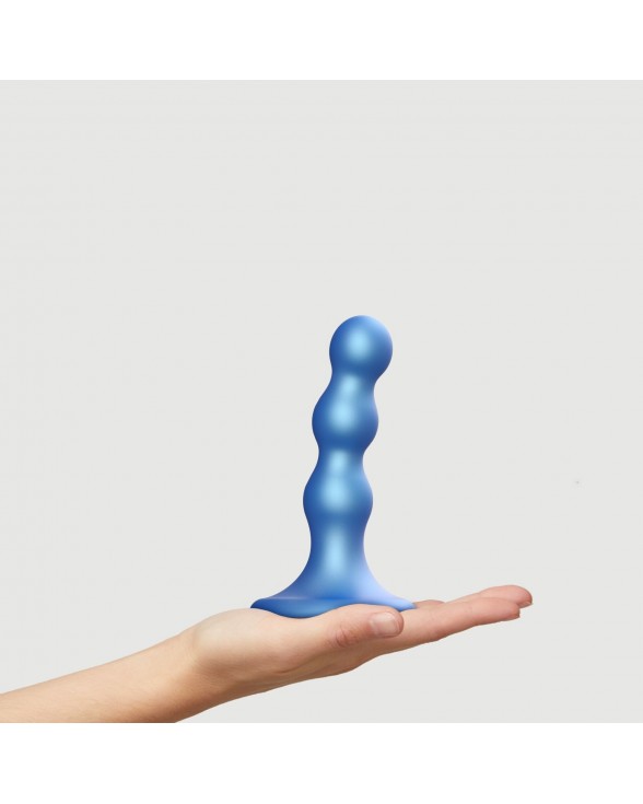 Насадка для страпону Strap-On-Me Dildo Plug Balls Blue Metallic S - 1