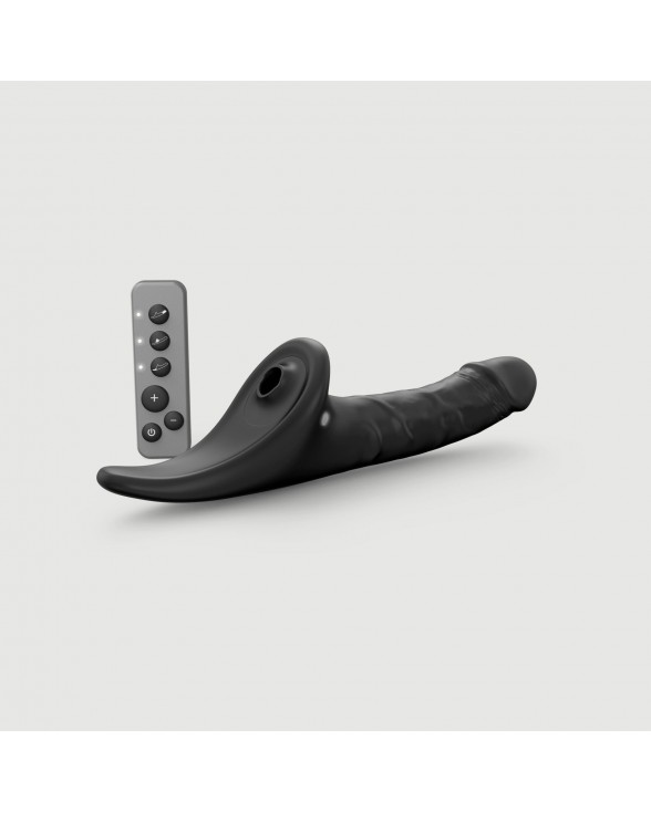 Вібронасадка для страпону з вакуумною стимуляцією Strap-On-Me Multi Orgasm Realistic Dildo L Black