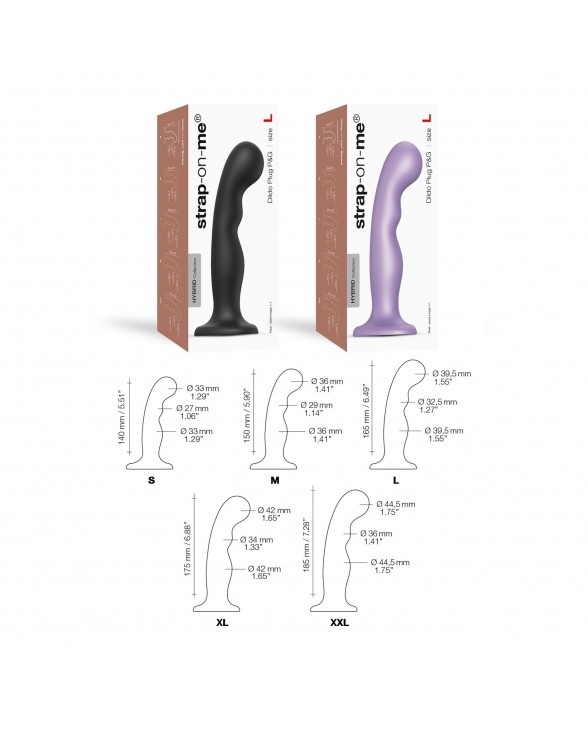 Насадка для страпона Strap-On-Me Dildo Plug P&G Lilas Metallic XL - 3