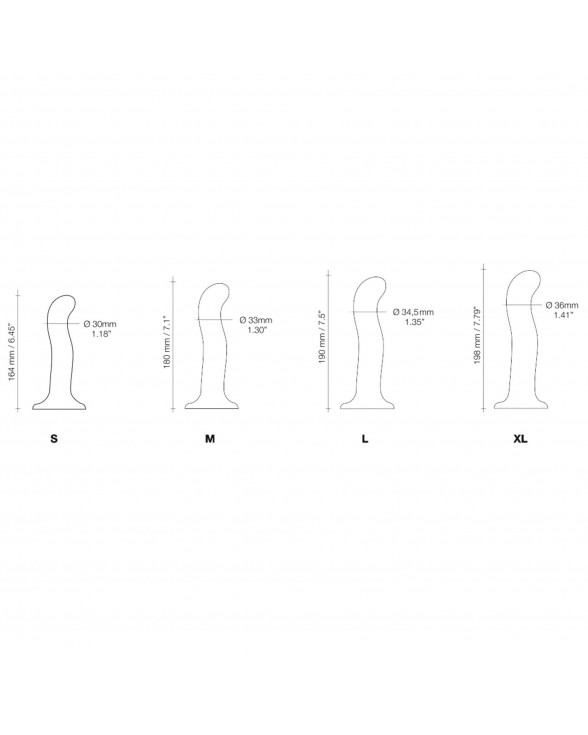 Насадка для страпона Strap-On-Me P&G-Spot Dildo, силикон, размер XL - 3