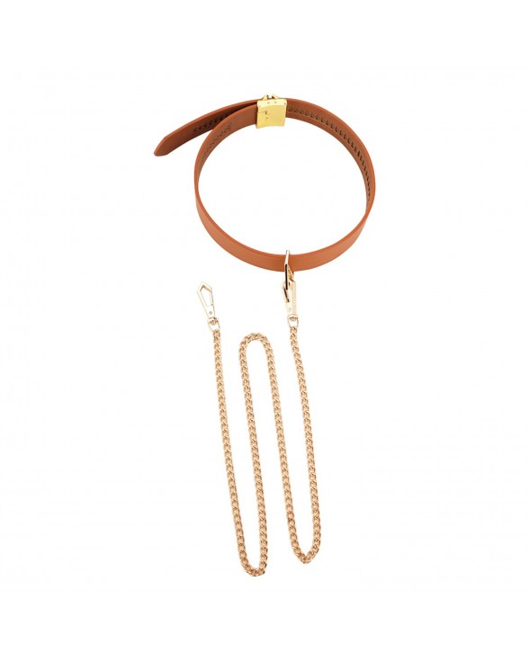 Повідець LOCKINK Tied Collar with Leash Set - Brown - 3