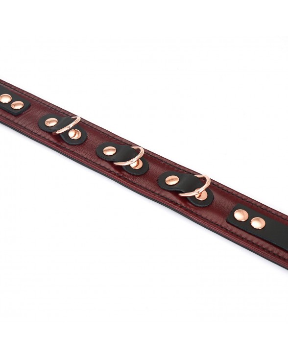 Ошейник с поводком Liebe Seele Wine Red Collar and Leash - 7