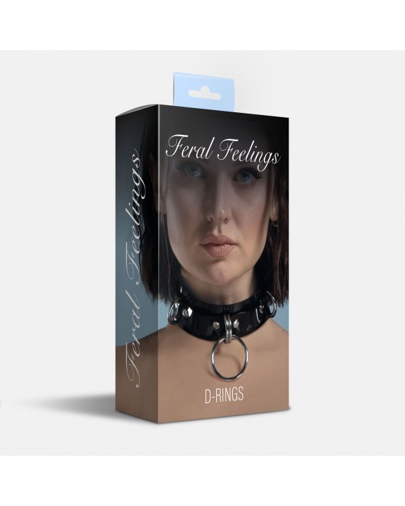 Нашийник для фіксації Feral Feelings - D-Rings Black - 1
