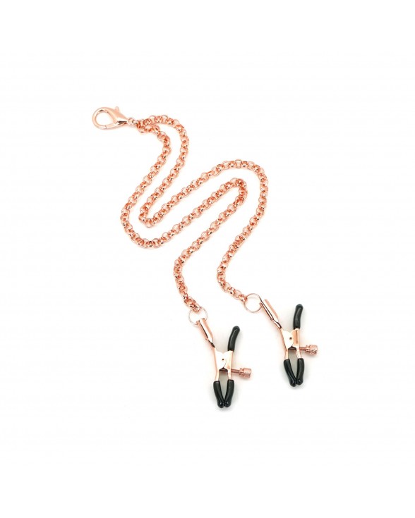 Нашийник із затискачами для сосків Liebe Seele Rose Gold Memory Collar with Nipple Clamps - 2