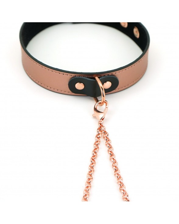 Нашийник із затискачами для сосків Liebe Seele Rose Gold Memory Collar with Nipple Clamps - 9