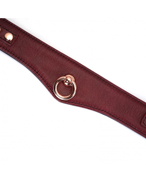 Ошейник с поводком Liebe Seele Wine Red Curved Collar - 7