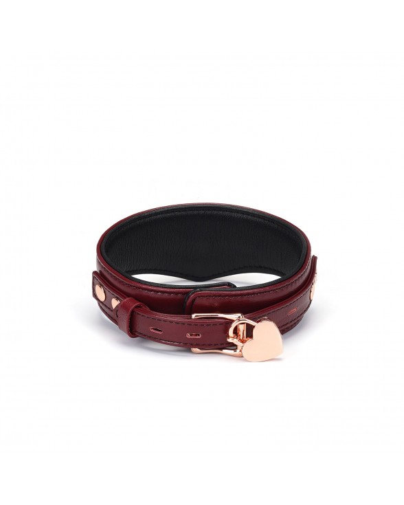 Ошейник с поводком Liebe Seele Wine Red Curved Collar - 1