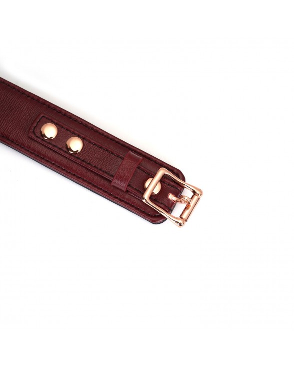 Ошейник с поводком Liebe Seele Wine Red Curved Collar - 8