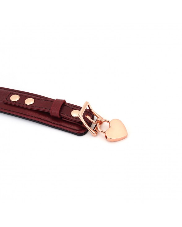 Ошейник с поводком Liebe Seele Wine Red Curved Collar - 4