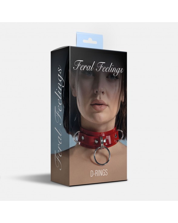 Нашийник для фіксації Feral Feelings - D-Rings Red - 1