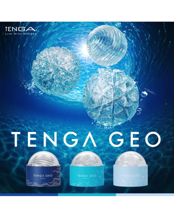 Нейтральний мастурбатор Tenga Geo Coral Clear, об’ємні зірки - 8