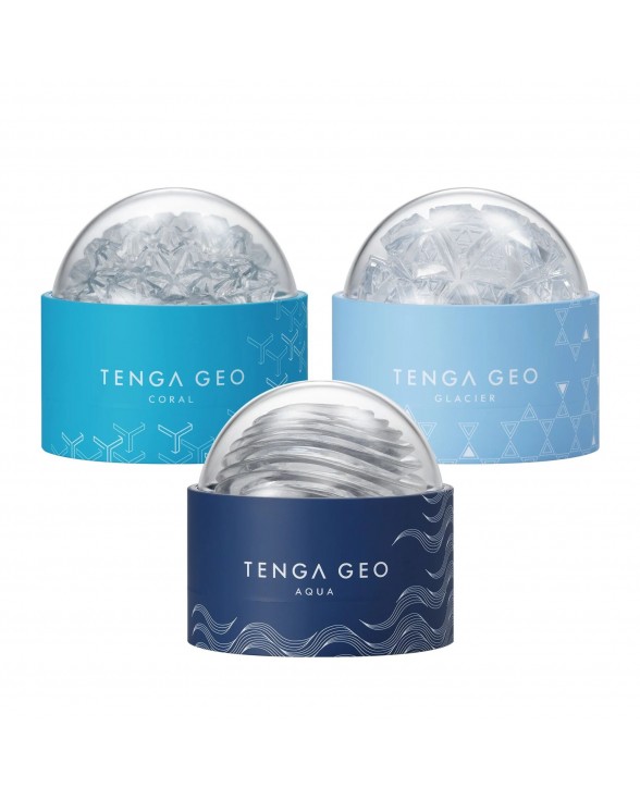 Нейтральний мастурбатор Tenga Geo Coral Clear, об’ємні зірки - 7