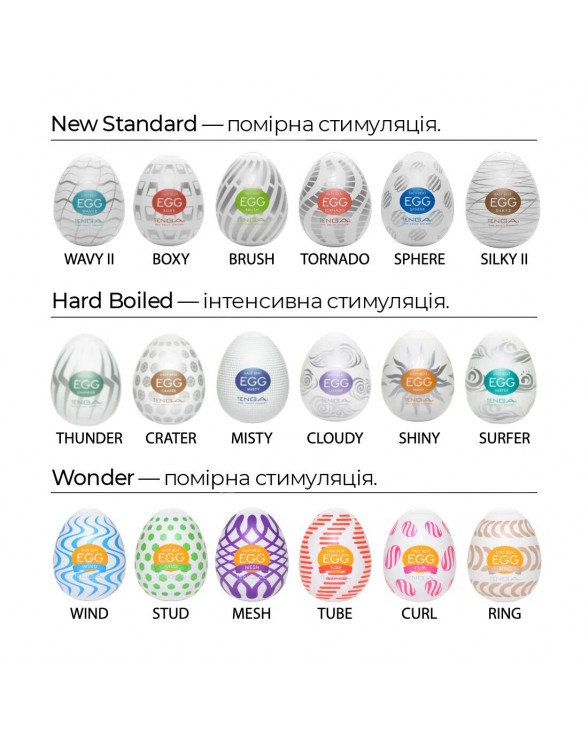 Мастурбатор-яйцо Tenga Egg Tornado со спирально-геометрическим рельефом - 6