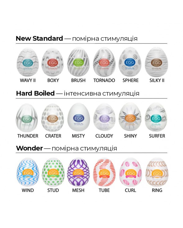 Мастурбатор-яйцо Tenga Egg Wind с зигзагообразным рельефом - 6