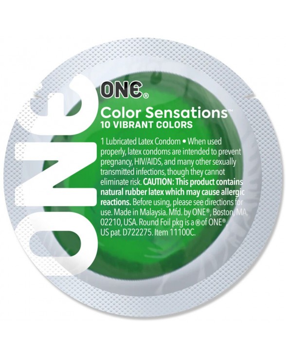 Презерватив ONE Color Sensations - with nature (Emerald) 1 шт - 1