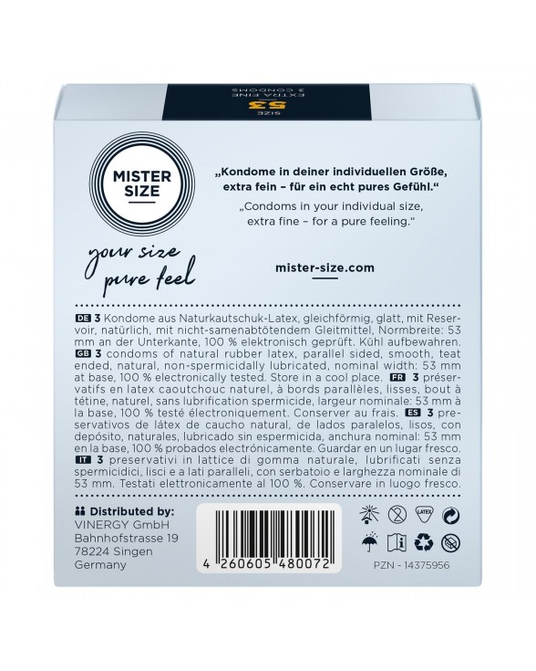 Презервативи Mister Size - pure feel - 53 (3 condoms) - 2