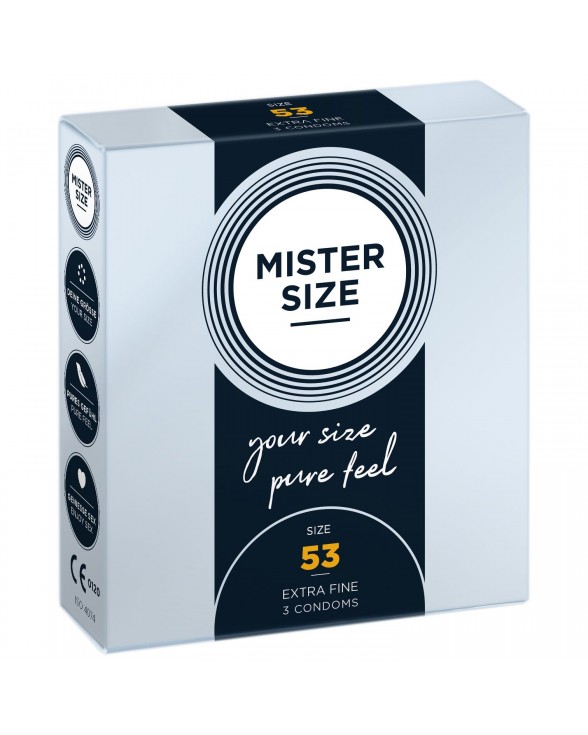 Презервативи Mister Size - pure feel - 53 (3 condoms)
