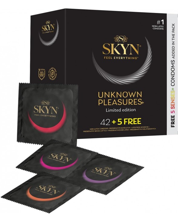 Безлатексні преміум-презервативи SKYN Unknown Pleasures 42+5 шт FREE, 6 різних видів