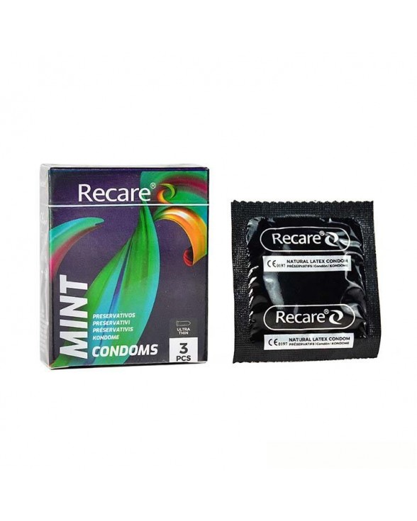 Презервативи ультратонкі Holographic Recare Ultra Thin Mint, 3 шт., м'ята