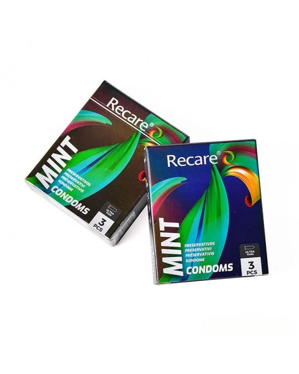 Презервативи ультратонкі Holographic Recare Ultra Thin Mint, 3 шт., м'ята - 2