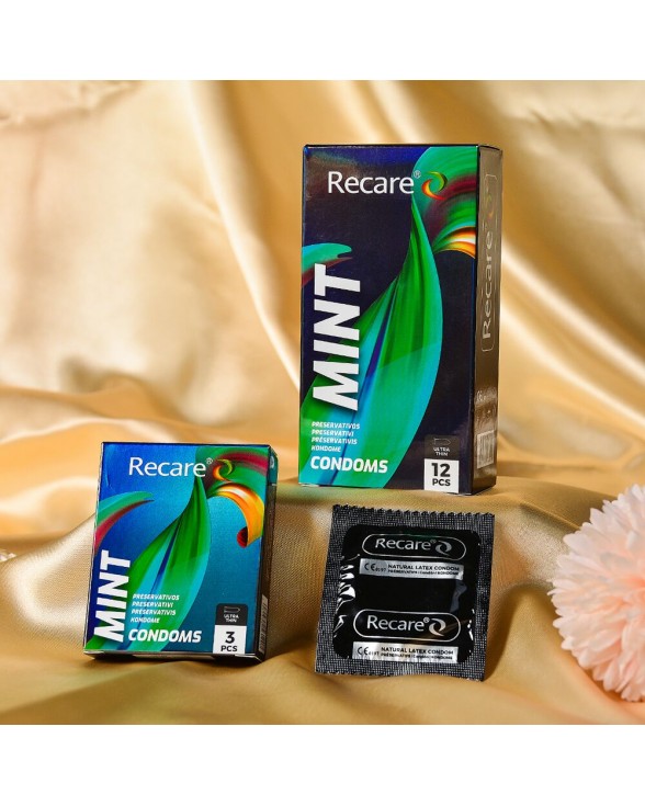 Презервативи ультратонкі Holographic Recare Ultra Thin Mint, 3 шт., м'ята - 5