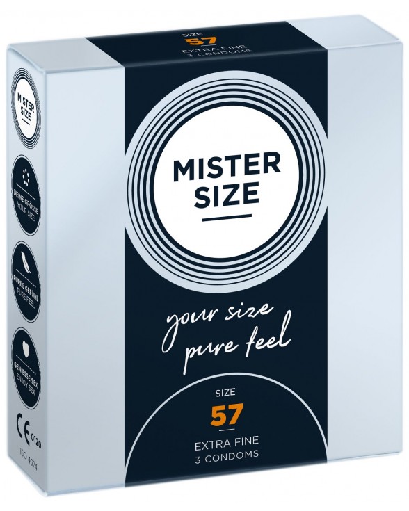 Презервативи Mister Size - pure feel - 57 (3 condoms)