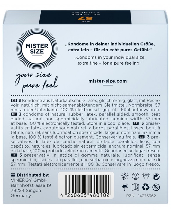 Презервативи Mister Size - pure feel - 57 (3 condoms) - 2