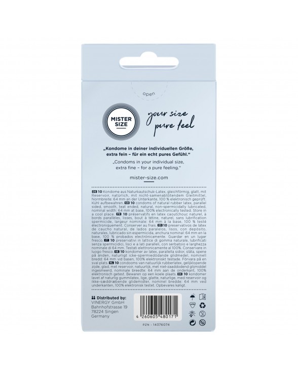 Презервативы Mister Size - pure feel - 64 (10 condoms) - 2